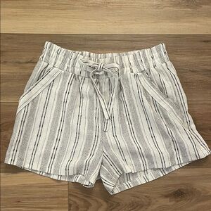 Sienna Sky High Waist Striped Shorts - Black and White